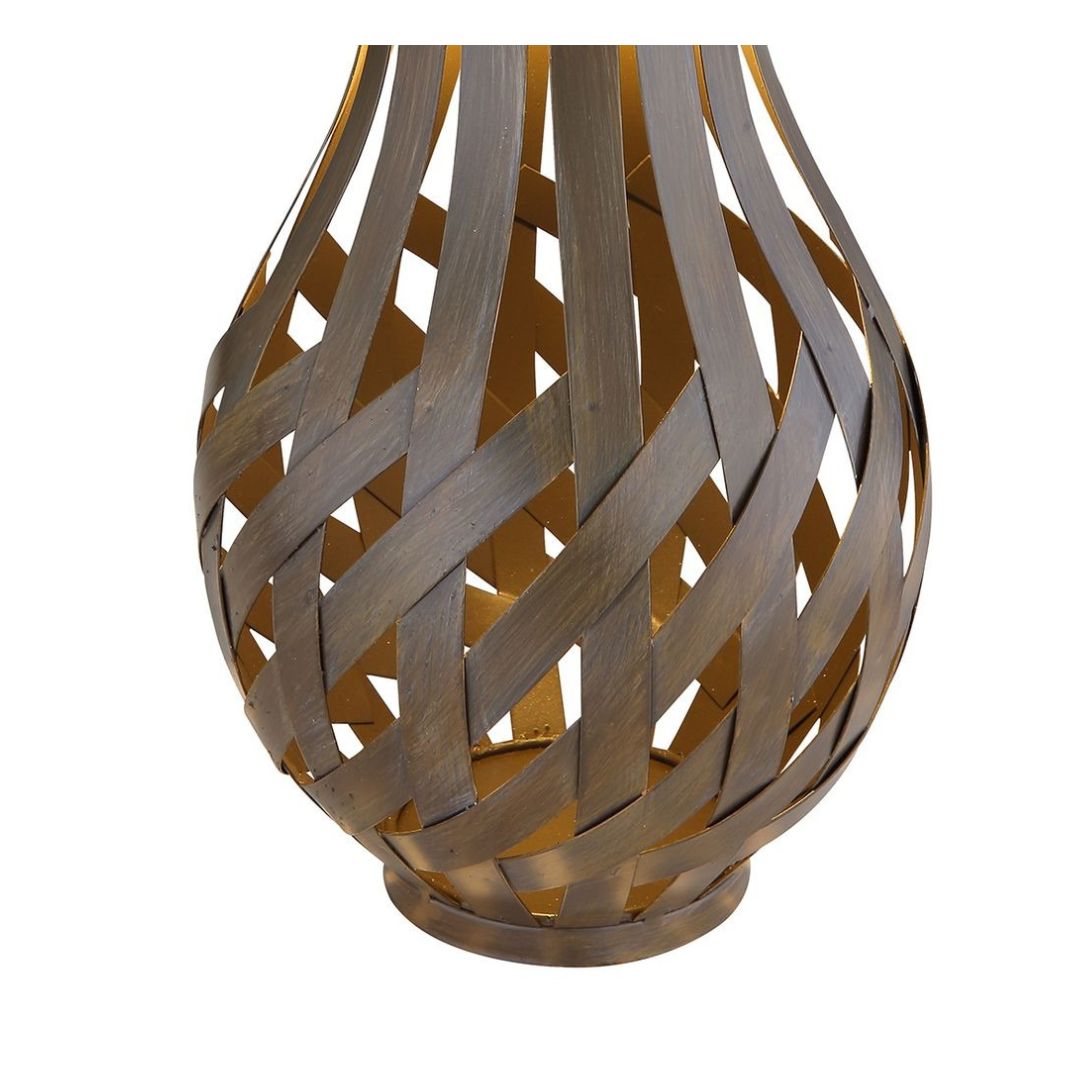 Solar LED Garden Lights Set, Brown Bamboo, IP44, 2-Pack