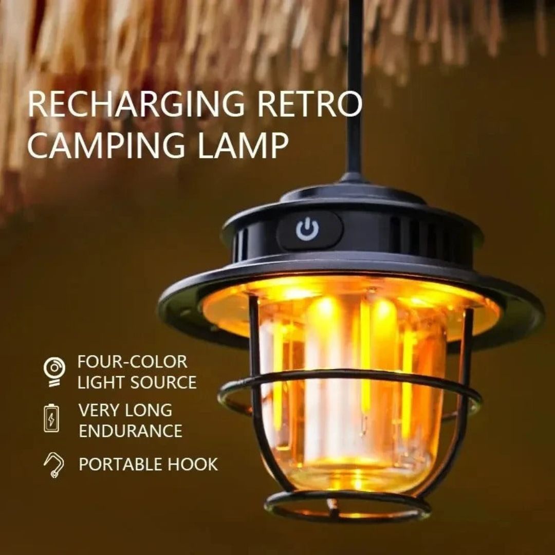 Rechargeable Waterproof Camping Lantern with Dual Light Sources - LED