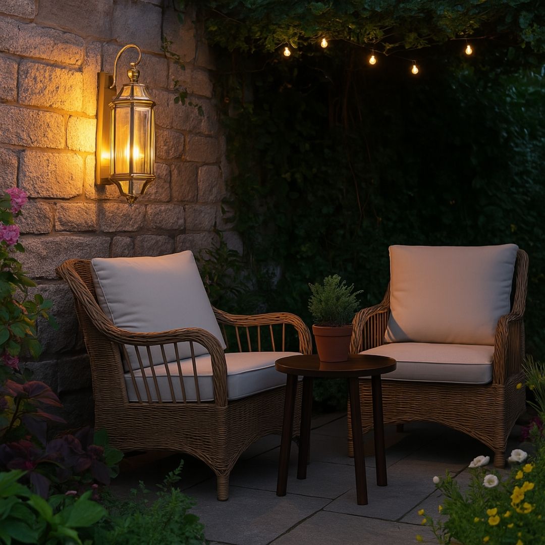 Elegant Outdoor Wall Light – Waterproof Brass Finish Outdoor Lantern