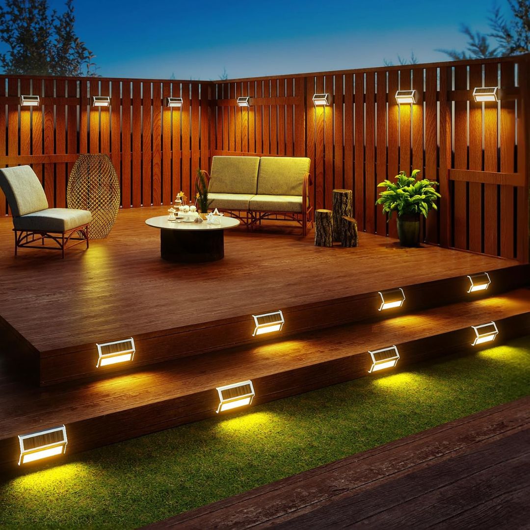 Solar Wall Light – Stainless Steel, Waterproof, Auto On/Off