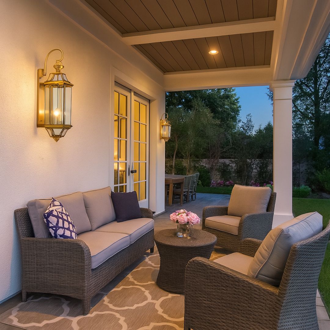 Elegant Outdoor Wall Light – Waterproof Brass Finish Outdoor Lantern