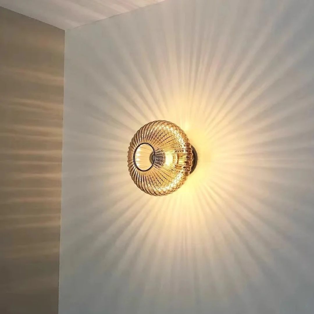 Retro Glass Wall Lamp Smoky Gray LED Light E27 Warm Tone