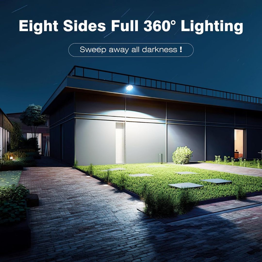 Solar Street Lights Outdoor with Motion Sensor, 168LED IP66 6500K