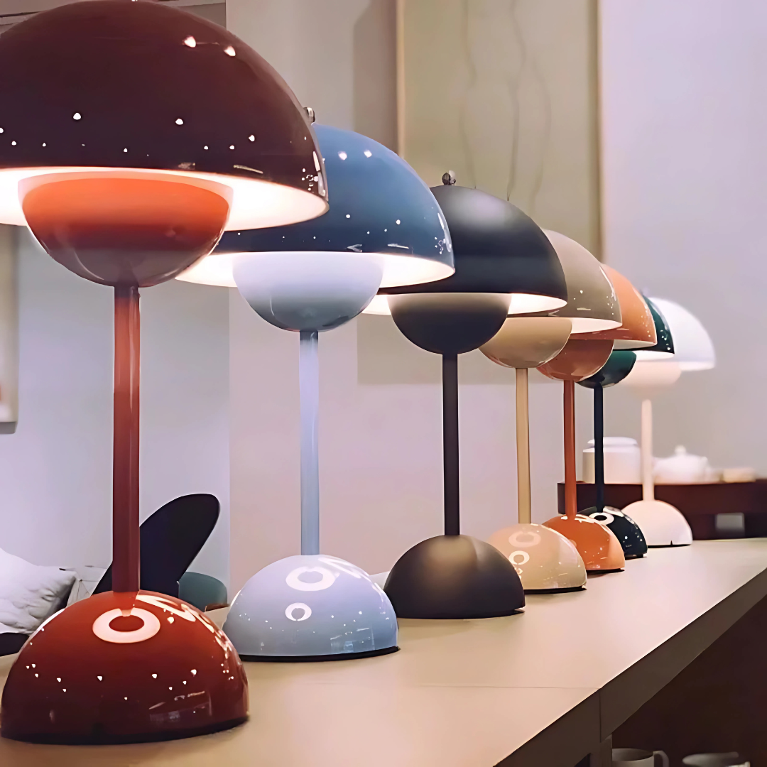 Retro Mushroom Table Lamp – Dimmable, Cozy Light