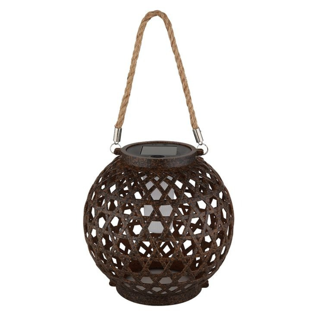 LED Solar Lantern Ball with Flame Effect for Outdoor Use
