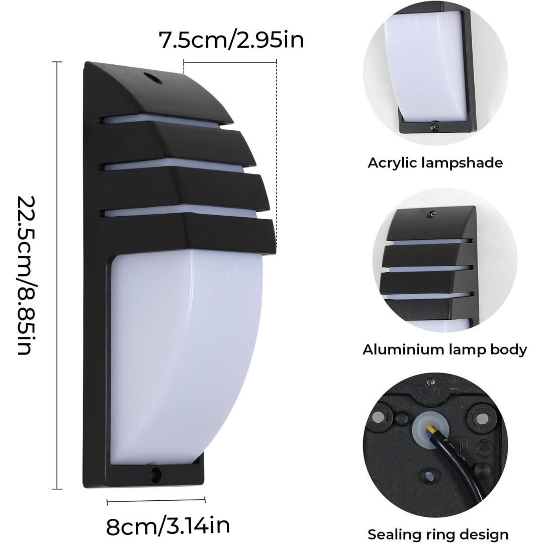 Outdoor Wall Light with 6W LED, Graphite Gray Aluminium Exterior Sconce