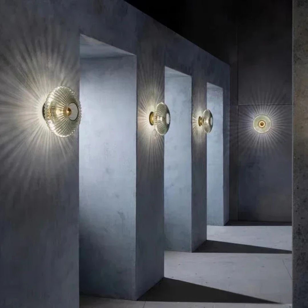 Retro Glass Wall Lamp Smoky Gray LED Light E27 Warm Tone