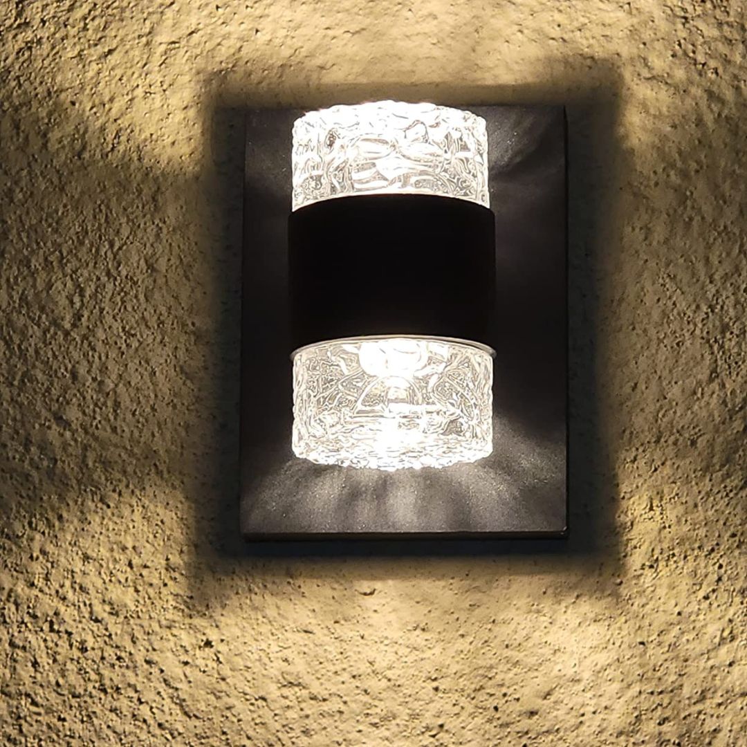 Elegant 8 Outdoor Wall Sconce - Black Finish with Clear Glass for Exterior Lighting