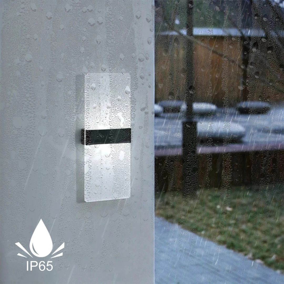 2pcs Solar Wall Lights Waterproof LED Outdoor with Warm White Modes
