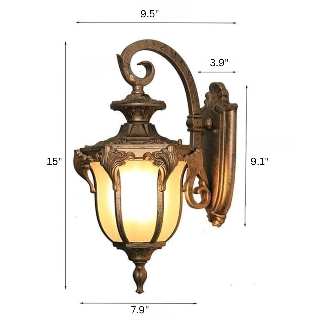 Vintage Weatherproof Outdoor Wall Light - Die-Cast Aluminum Exterior Sconce