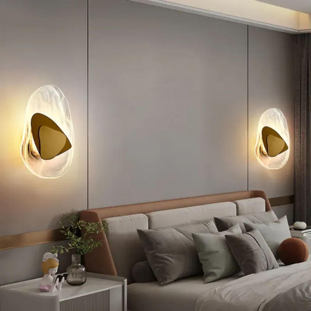 Sculptural Wall Light Glass and Metal 3000K Warm White