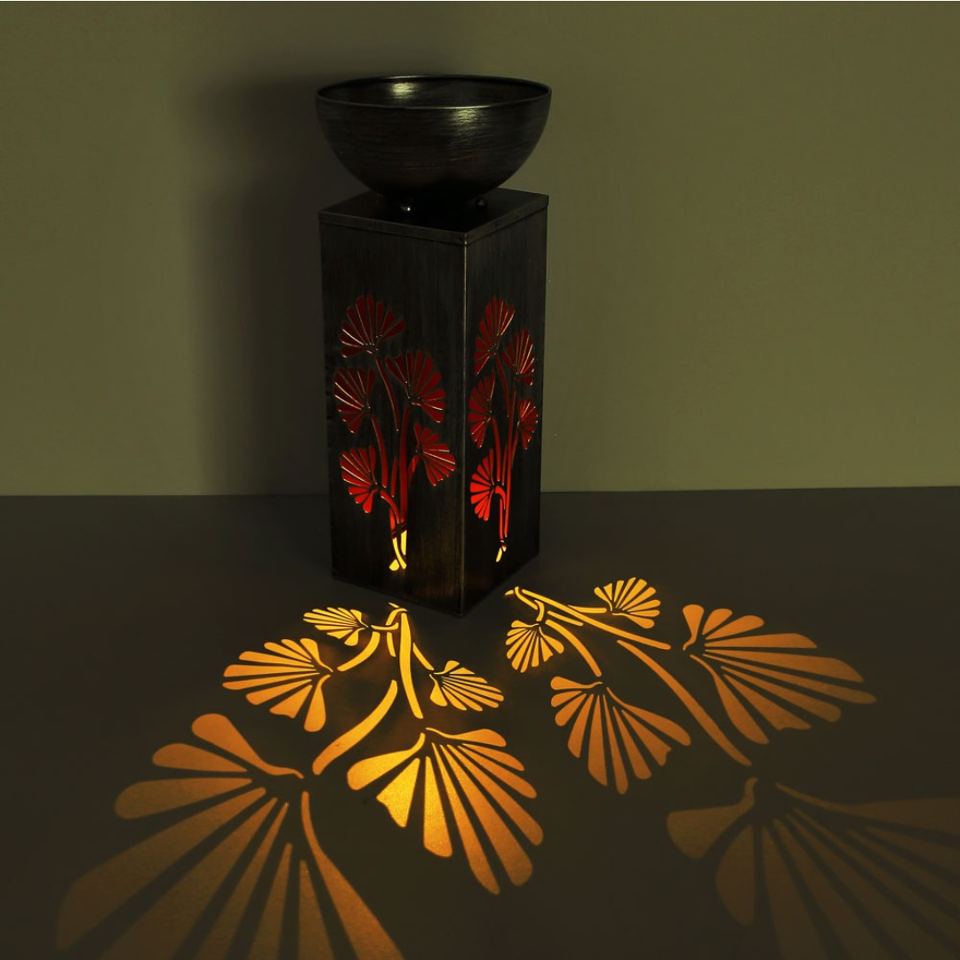 Solar LED Outdoor Light with Removable Planter Silver Metal
