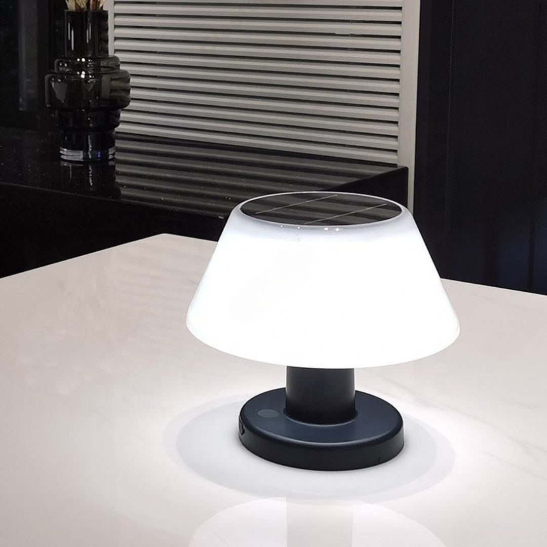 Solar Outdoor Desk Lamp with Adjustable Brightness and Waterproof Design