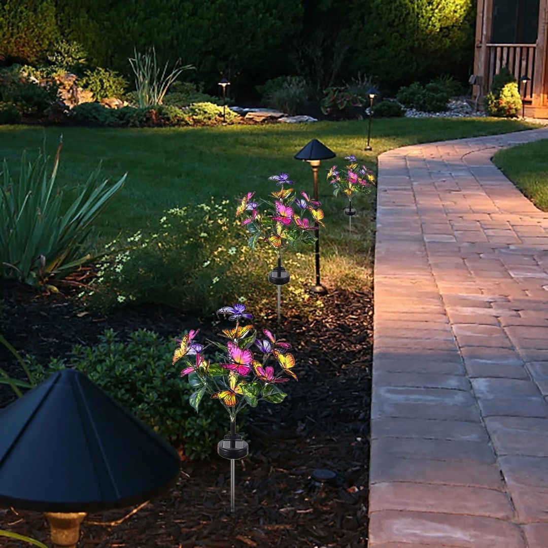 Solar Butterfly Garden Lights – Colorful LED Outdoor Solar Lights for Decor