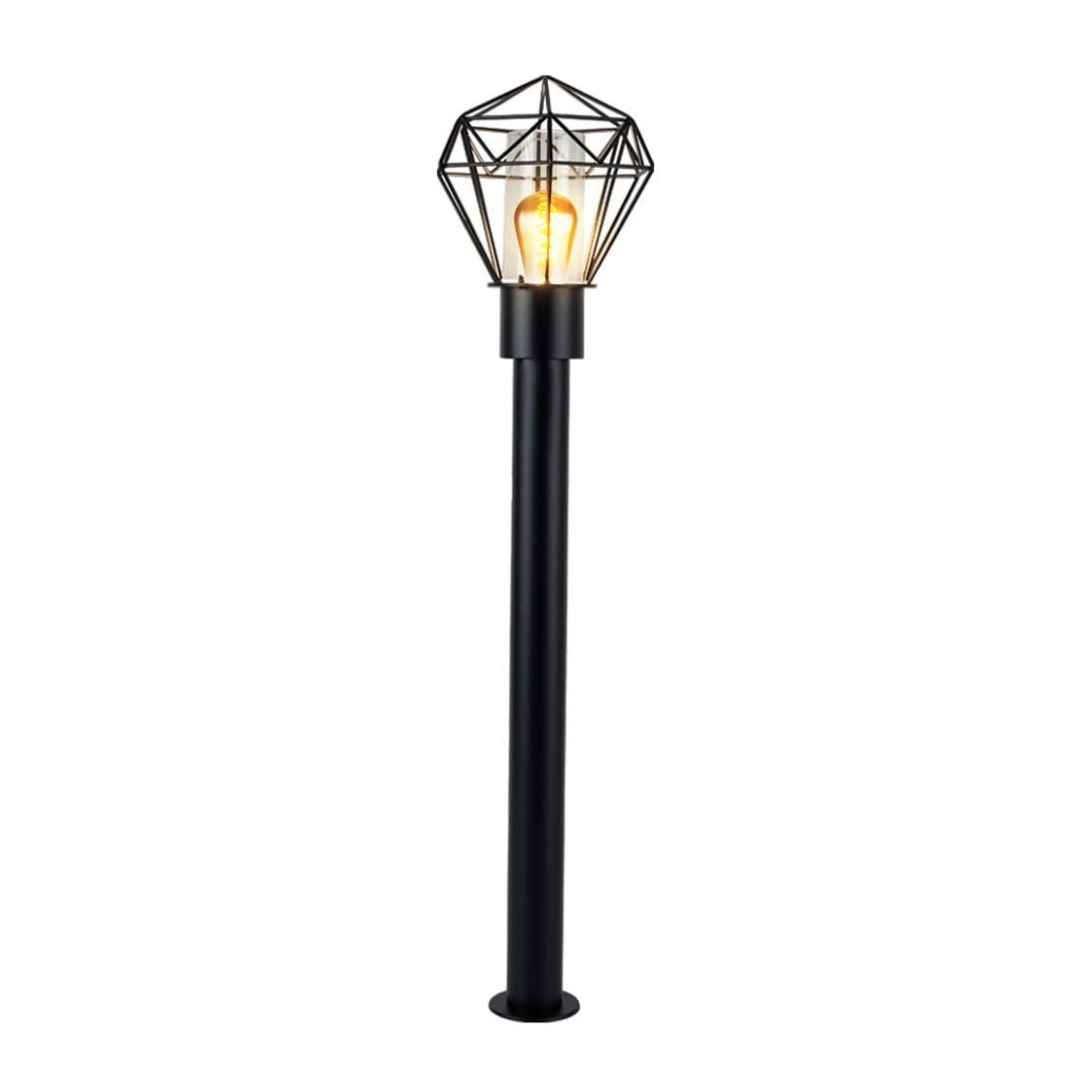 LED Floor Lamp Outdoor Black Stainless Steel IP44 E27