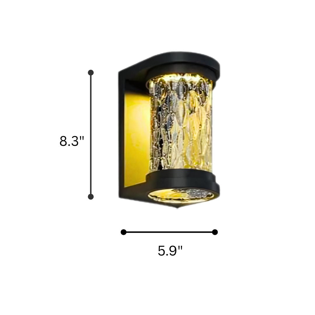Outdoor Wall Lamp IP65 LED Crystal Effect Stainless Steel Light