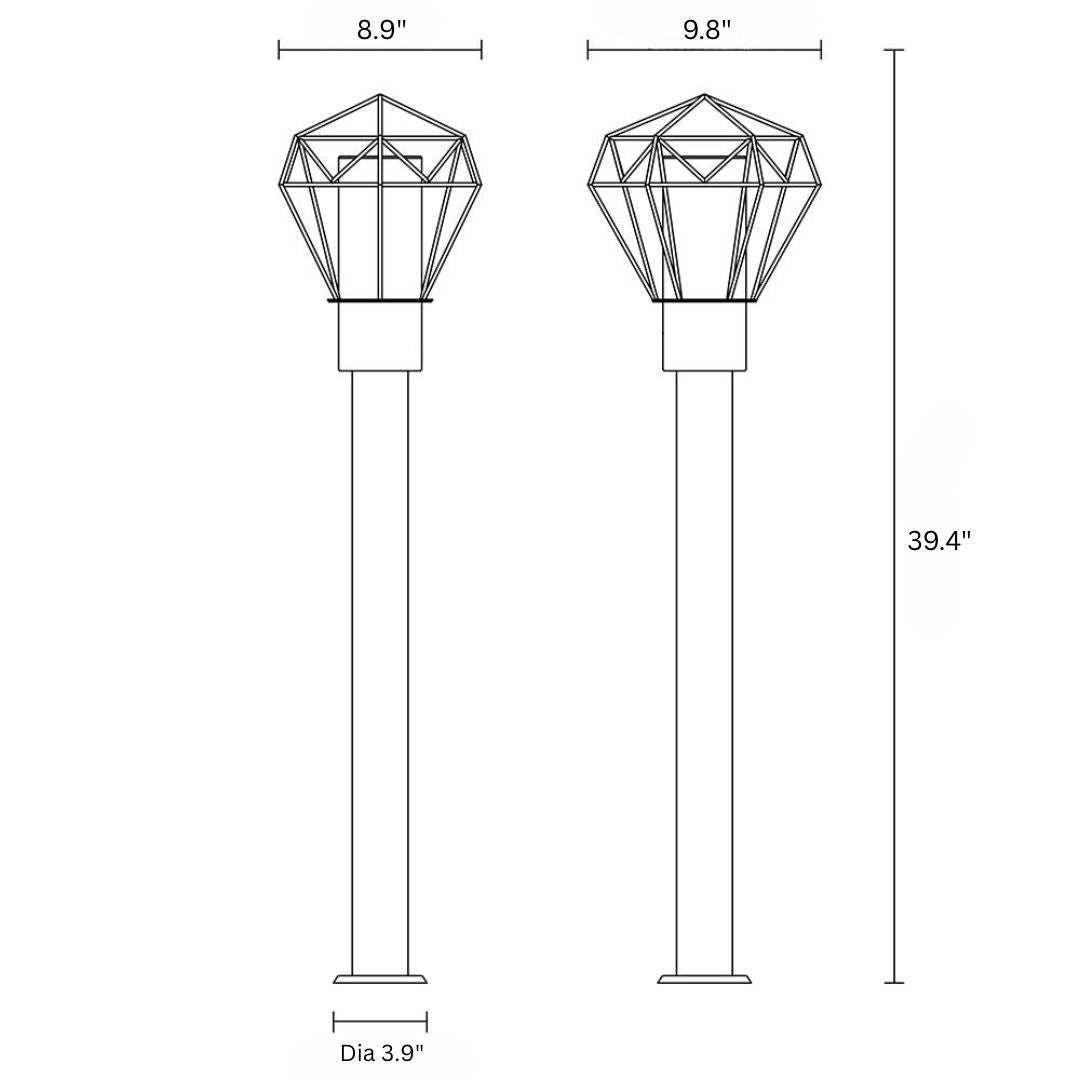 LED Floor Lamp Outdoor Black Stainless Steel IP44 E27