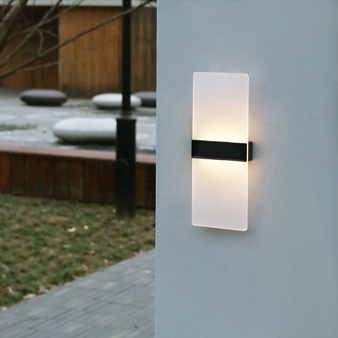 2pcs Solar Wall Lights Waterproof LED Outdoor with Warm White Modes