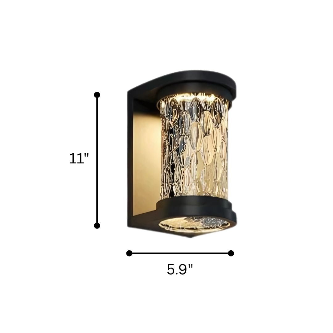 Outdoor Wall Lamp IP65 LED Crystal Effect Stainless Steel Light
