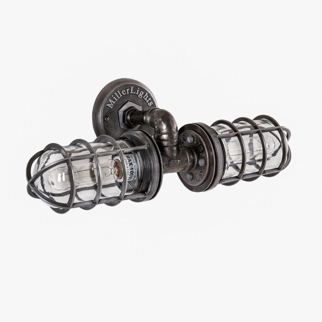 Rustic Industrial Bathroom Vanity Light with Glass Jars – 18 Inch
