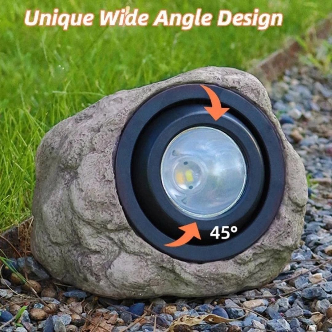 Solar Rock Light Outdoor LED Spotlight Waterproof IP65 – Warm White