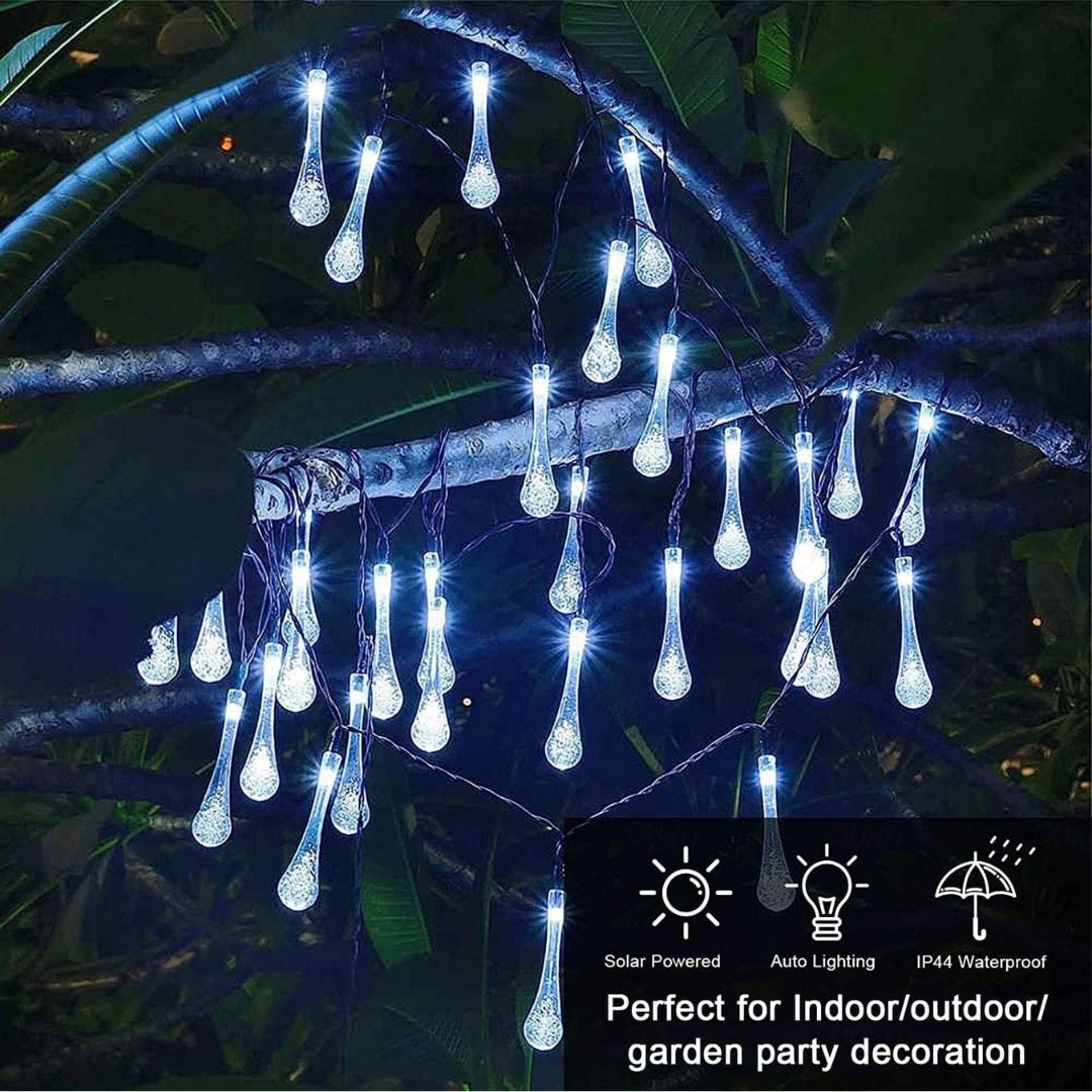 Solar String Lights 10M 100LED Waterproof Teardrop Outdoor Lights