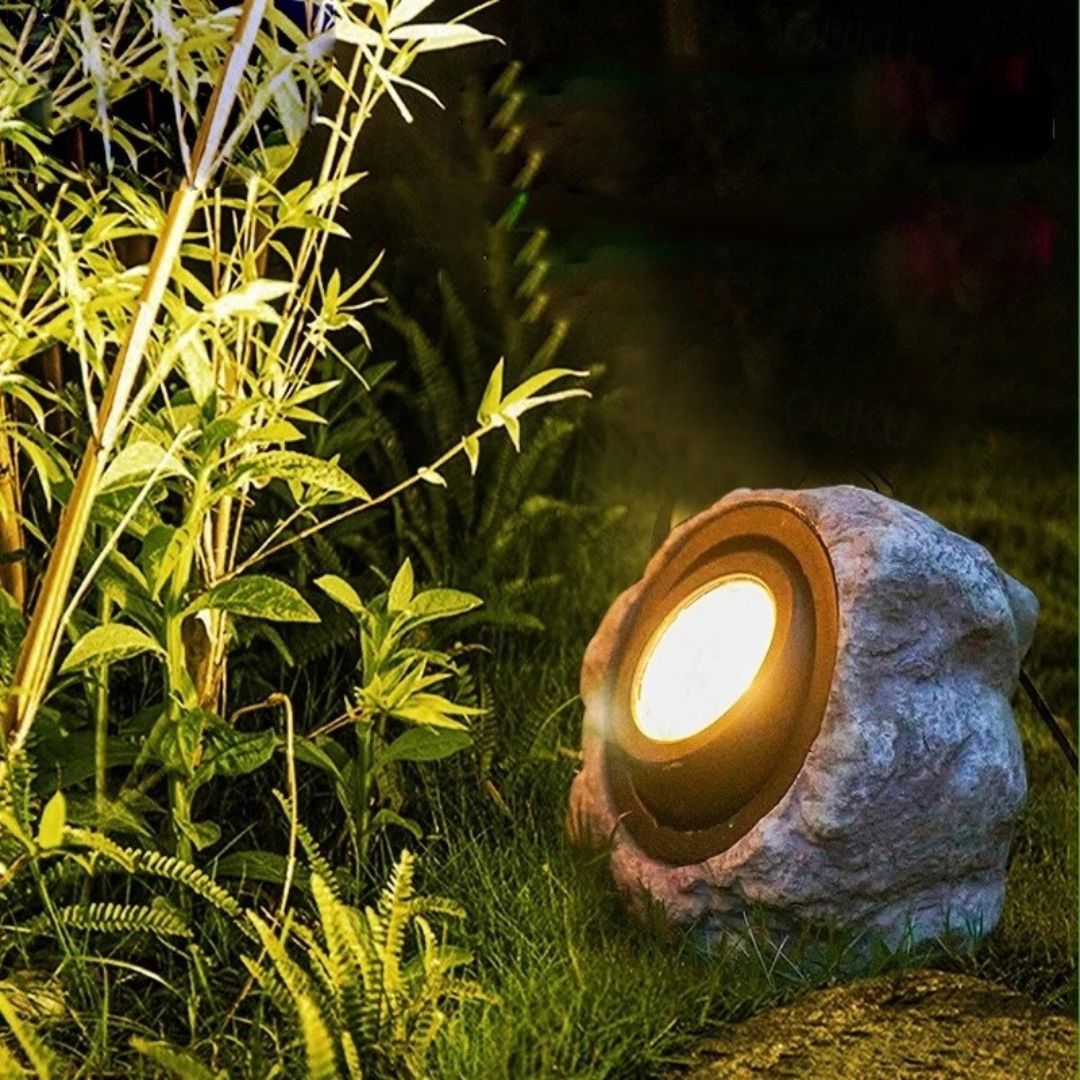 Solar Rock Light Outdoor LED Spotlight Waterproof IP65 – Warm White