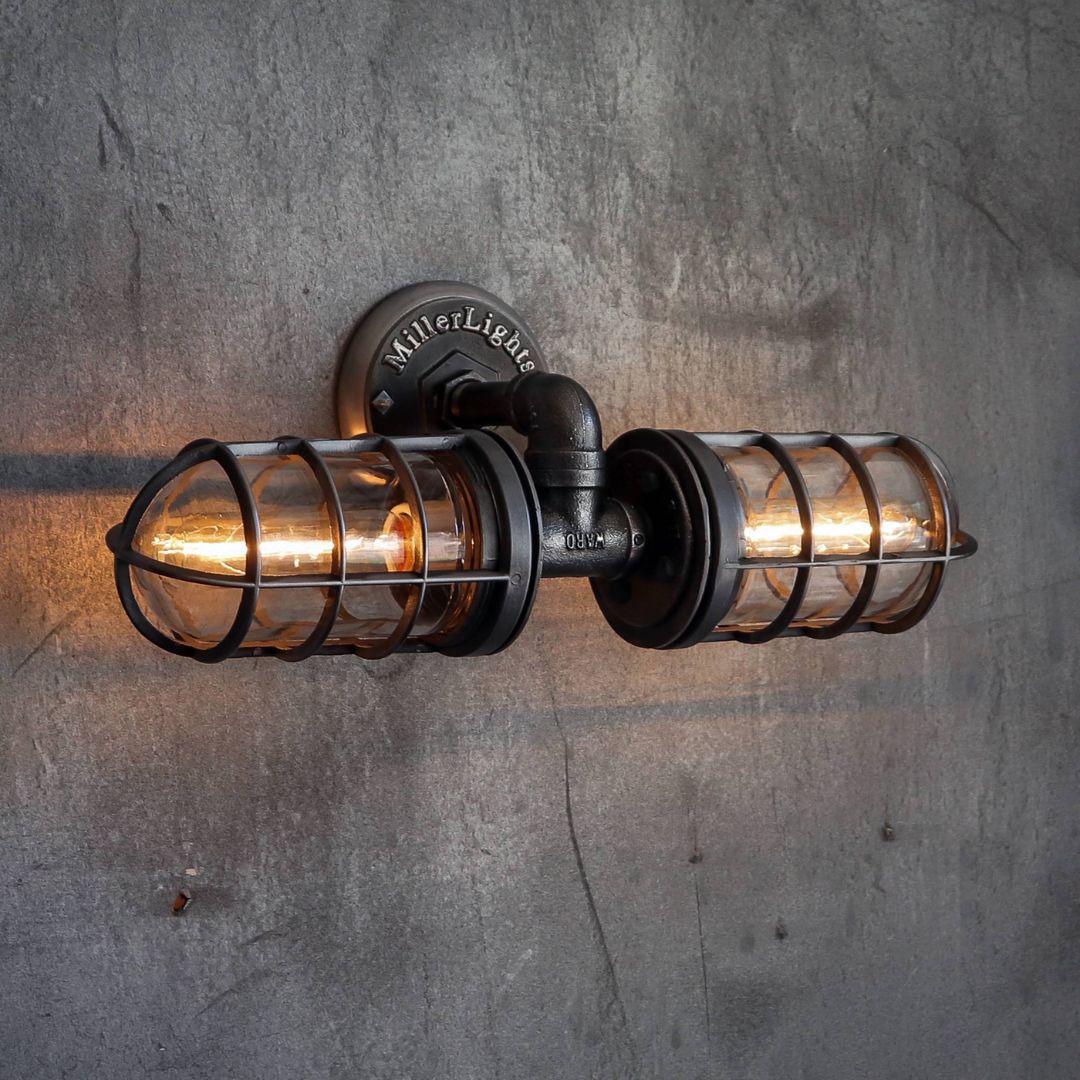 Rustic Industrial Bathroom Vanity Light with Glass Jars – 18 Inch