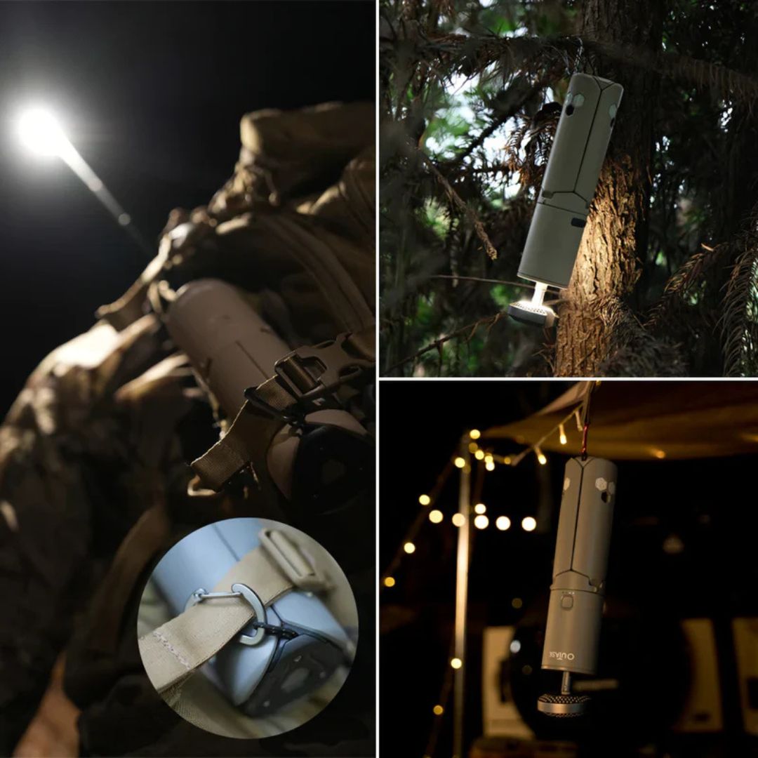 Tripod Telescopic Outdoor Light with Power Bank & Waterproof Design