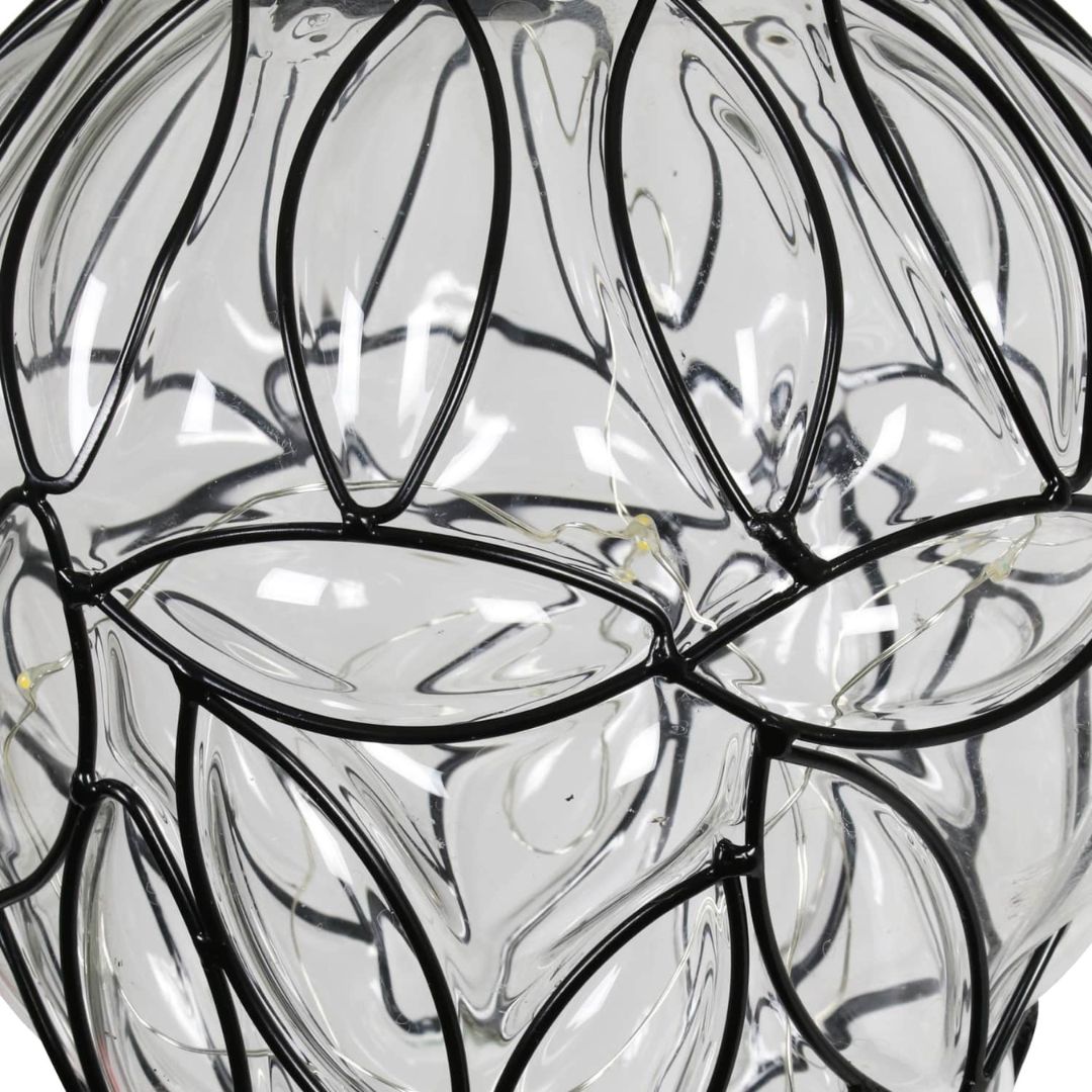 Solar Hanging Lantern with 15 LED Lights – Tear-Shaped Metal Design