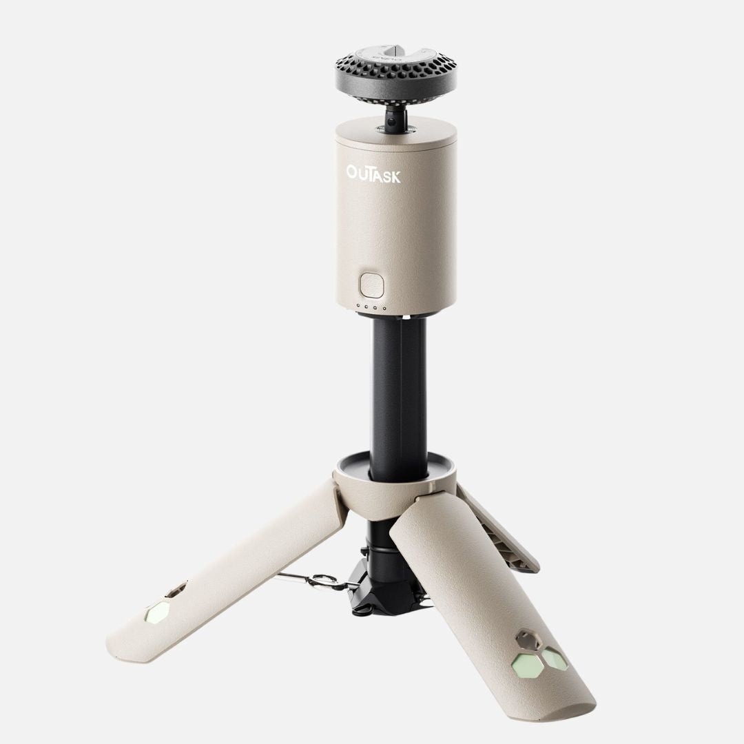 Tripod Telescopic Outdoor Light with Power Bank & Waterproof Design