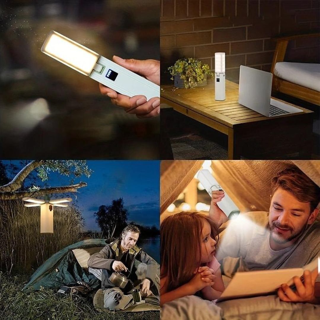 3-in-1 Camping Light USB Rechargeable Tent Lantern with Phone Charger