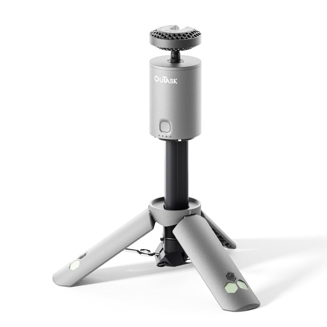 Tripod Telescopic Outdoor Light with Power Bank & Waterproof Design