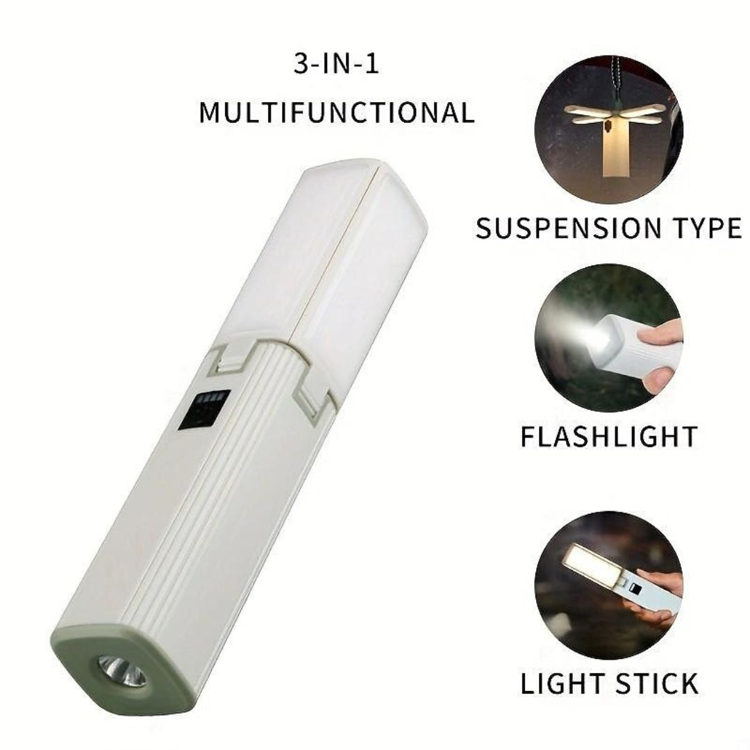 3-in-1 Camping Light USB Rechargeable Tent Lantern with Phone Charger