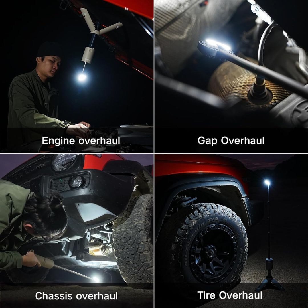 Tripod Telescopic Outdoor Light with Power Bank & Waterproof Design
