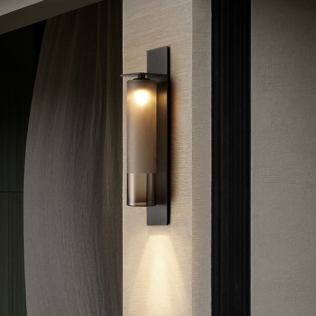 Elegant Metal and Glass Wall Sconce Lighting, 50cm Height, E27 Bulb