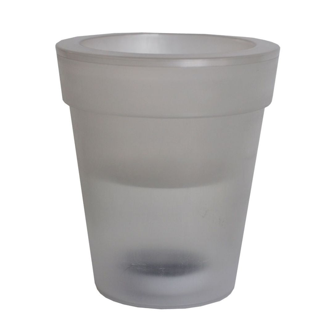 3x LED Solar Flower Pots Outdoor Lights White Plastic Battery-Powered