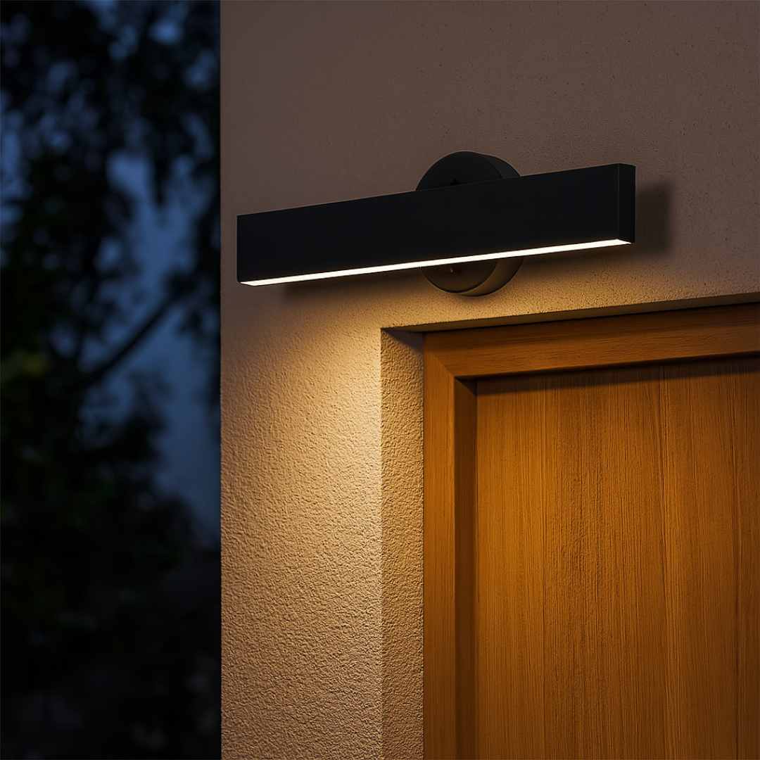 Outdoor Wall Light Waterproof Black LED IP65 Metal Acrylic