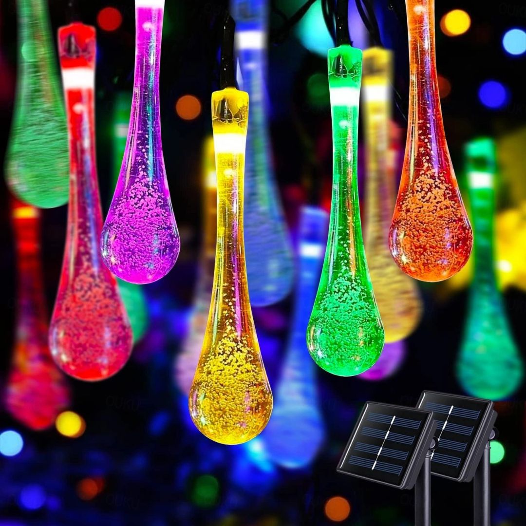 Solar String Lights 10M 100LED Waterproof Teardrop Outdoor Lights