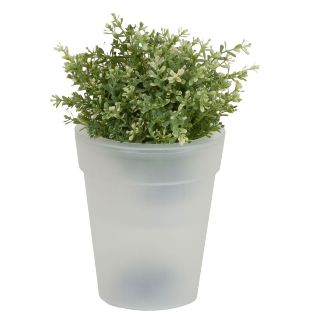 3x LED Solar Flower Pots Outdoor Lights White Plastic Battery-Powered