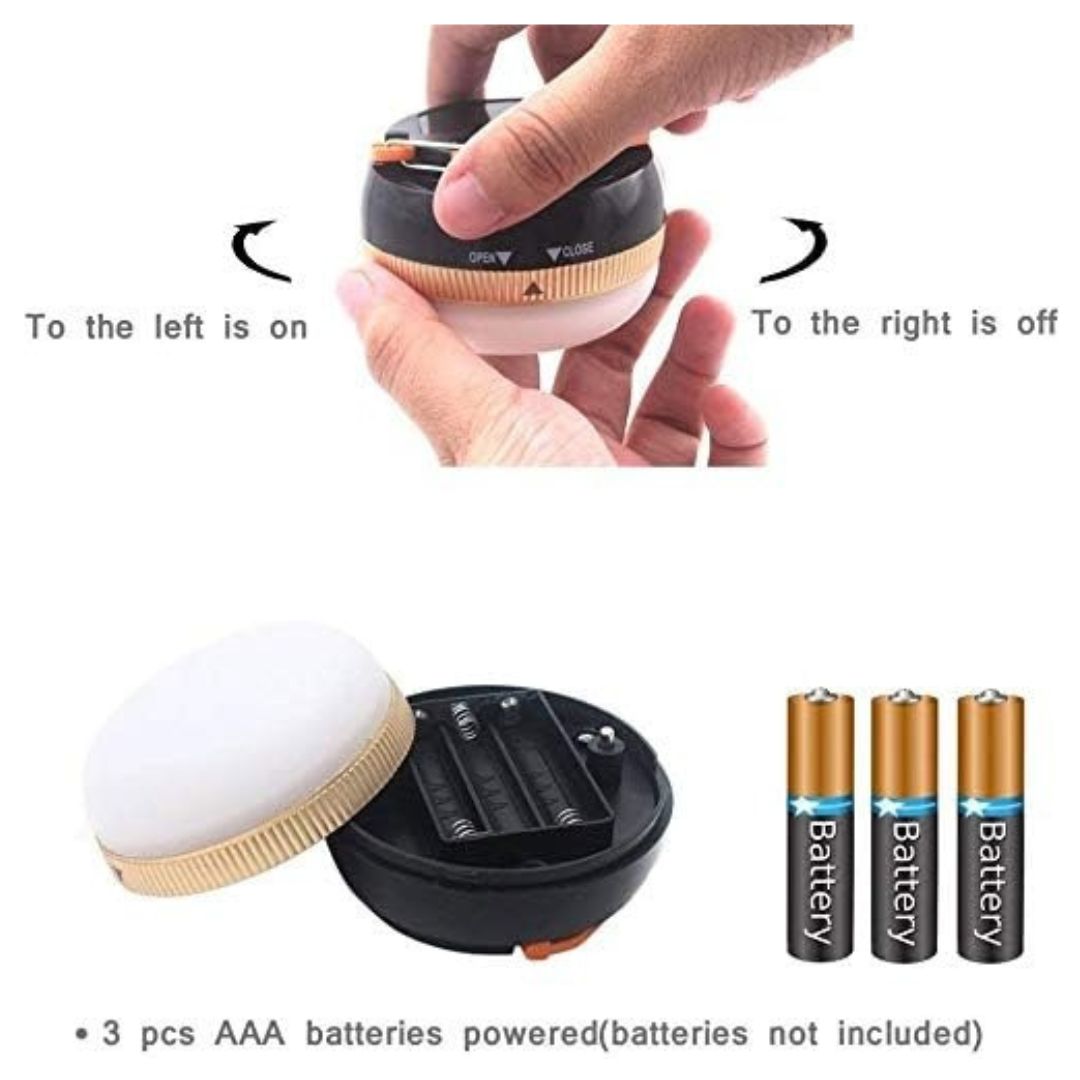 Portable LED Camping Lanterns 2-Pack with 5 Modes Battery Powered