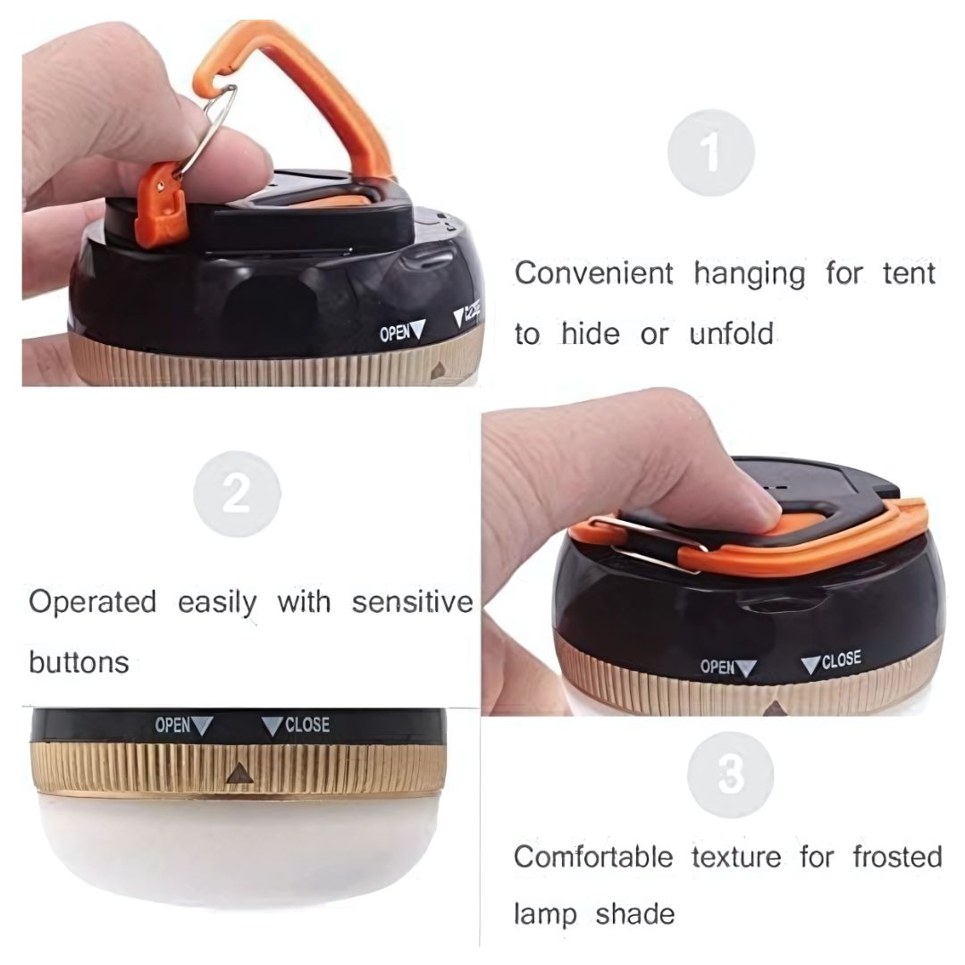 Portable LED Camping Lanterns 2-Pack with 5 Modes Battery Powered
