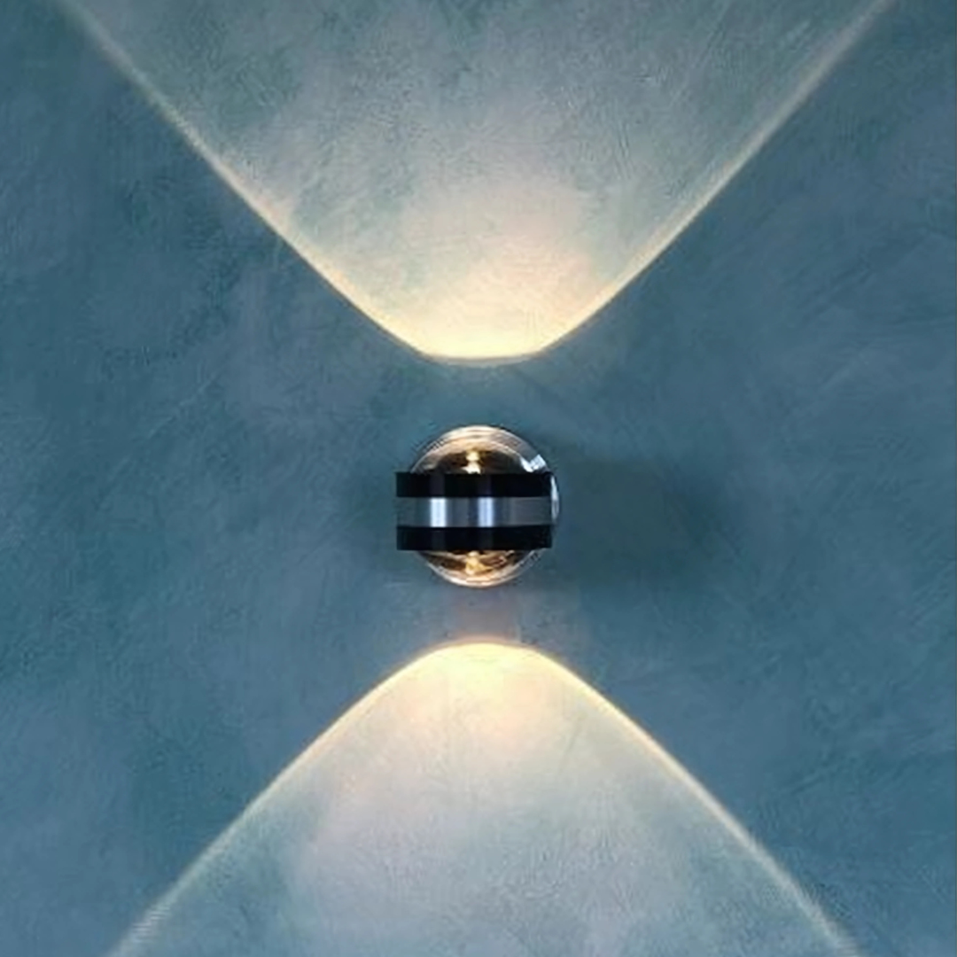 LED Wall Light Fixture Up Down Spotlight for Hallways Silver Aluminum