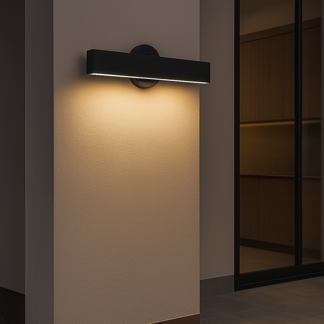 Outdoor Wall Light Waterproof Black LED IP65 Metal Acrylic