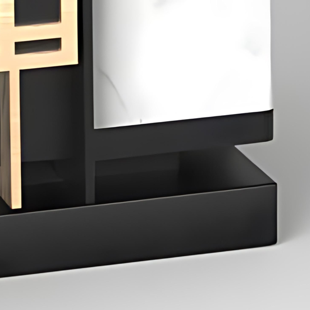 Outdoor Metal Pillar Light Rectangle Black Waterproof