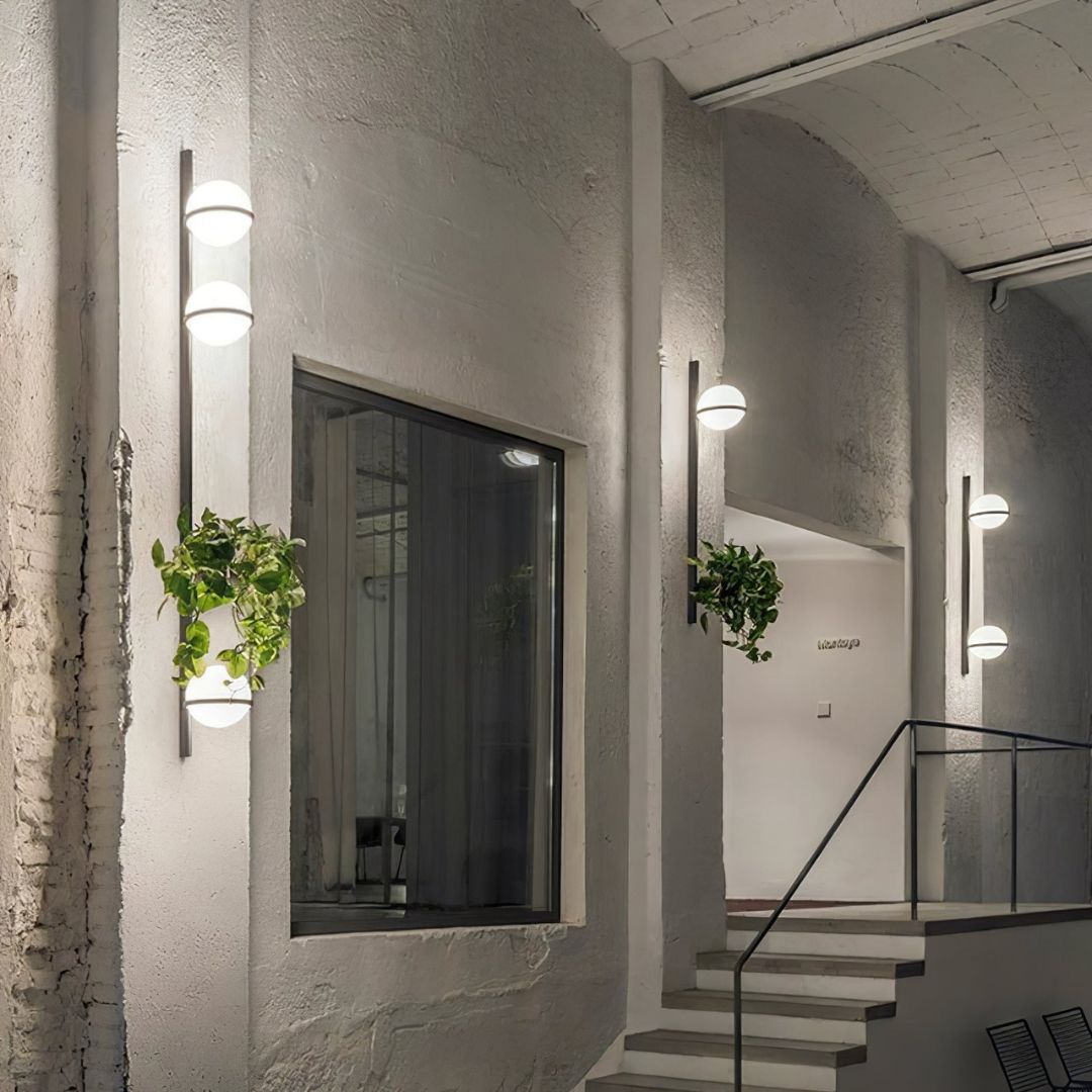 Modern Outdoor Wall Light, IP65 Rated, Black Metal, Integrated LED