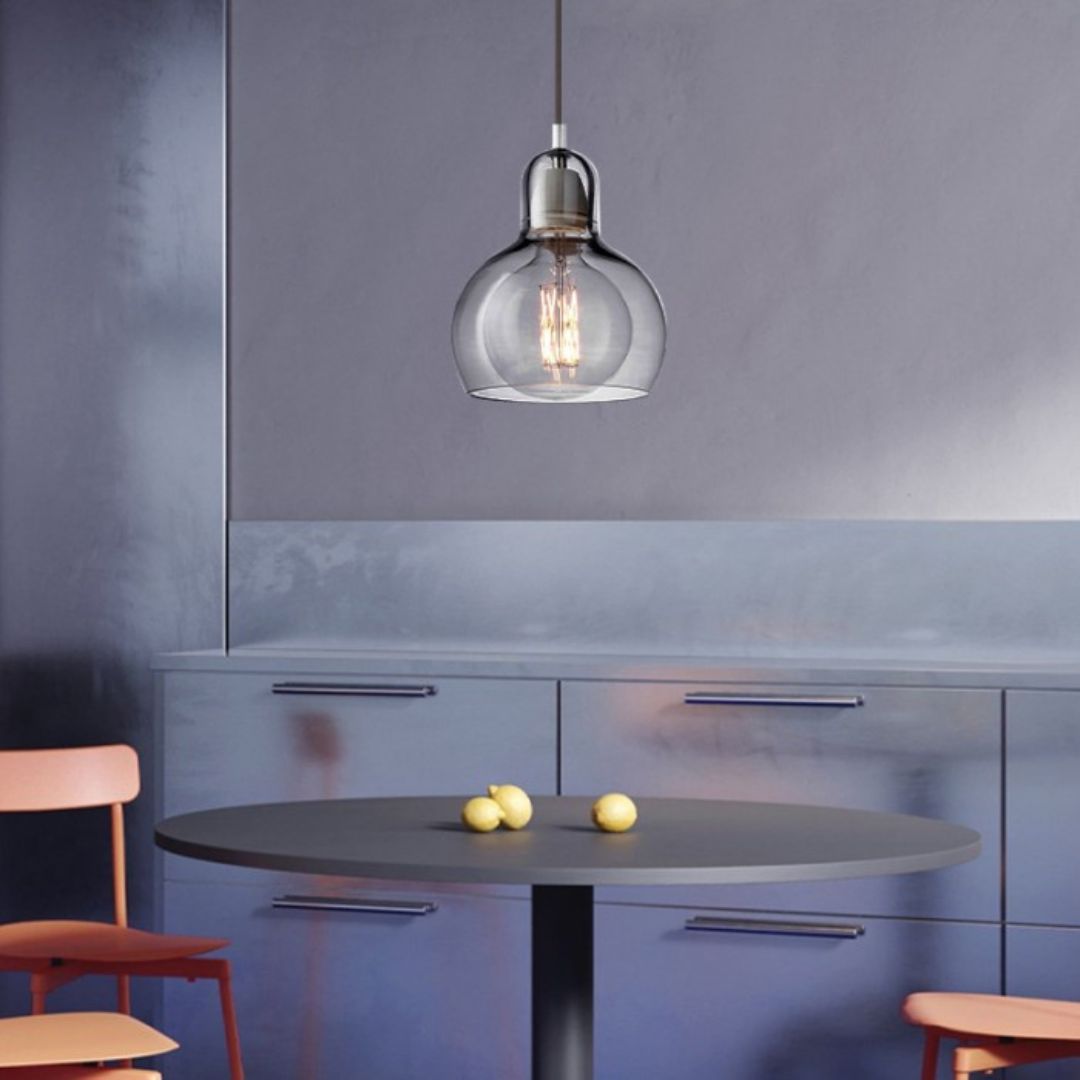 Glass Pendant Light – Retro E27, Ø11–18cm, Blown Glass