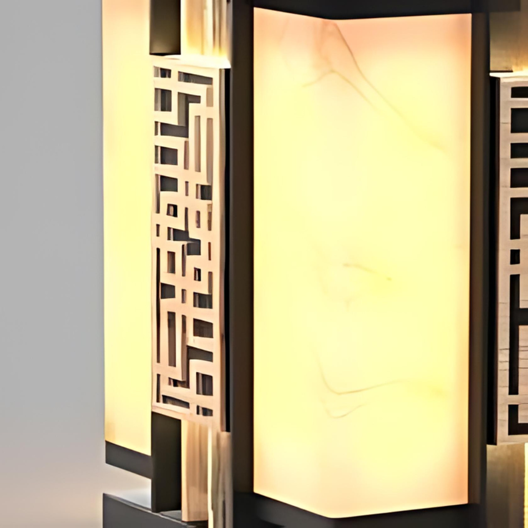Outdoor Metal Pillar Light Rectangle Black Waterproof