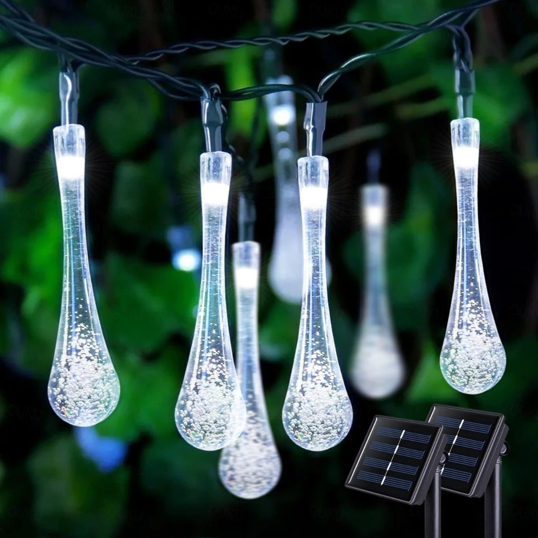 Solar String Lights 10M 100LED Waterproof Teardrop Outdoor Lights