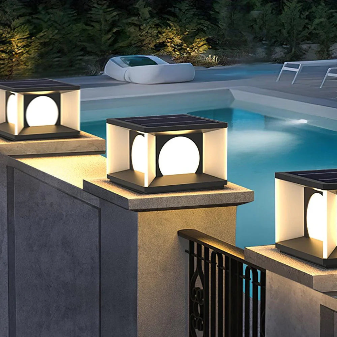 Square Outdoor Lamp with Integrated LED – Durable Acrylic Shade for Garden Lights